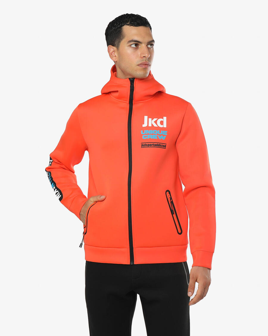 

JAKED Оранжевая мужская толстовка из синтетического материала для фитнеса