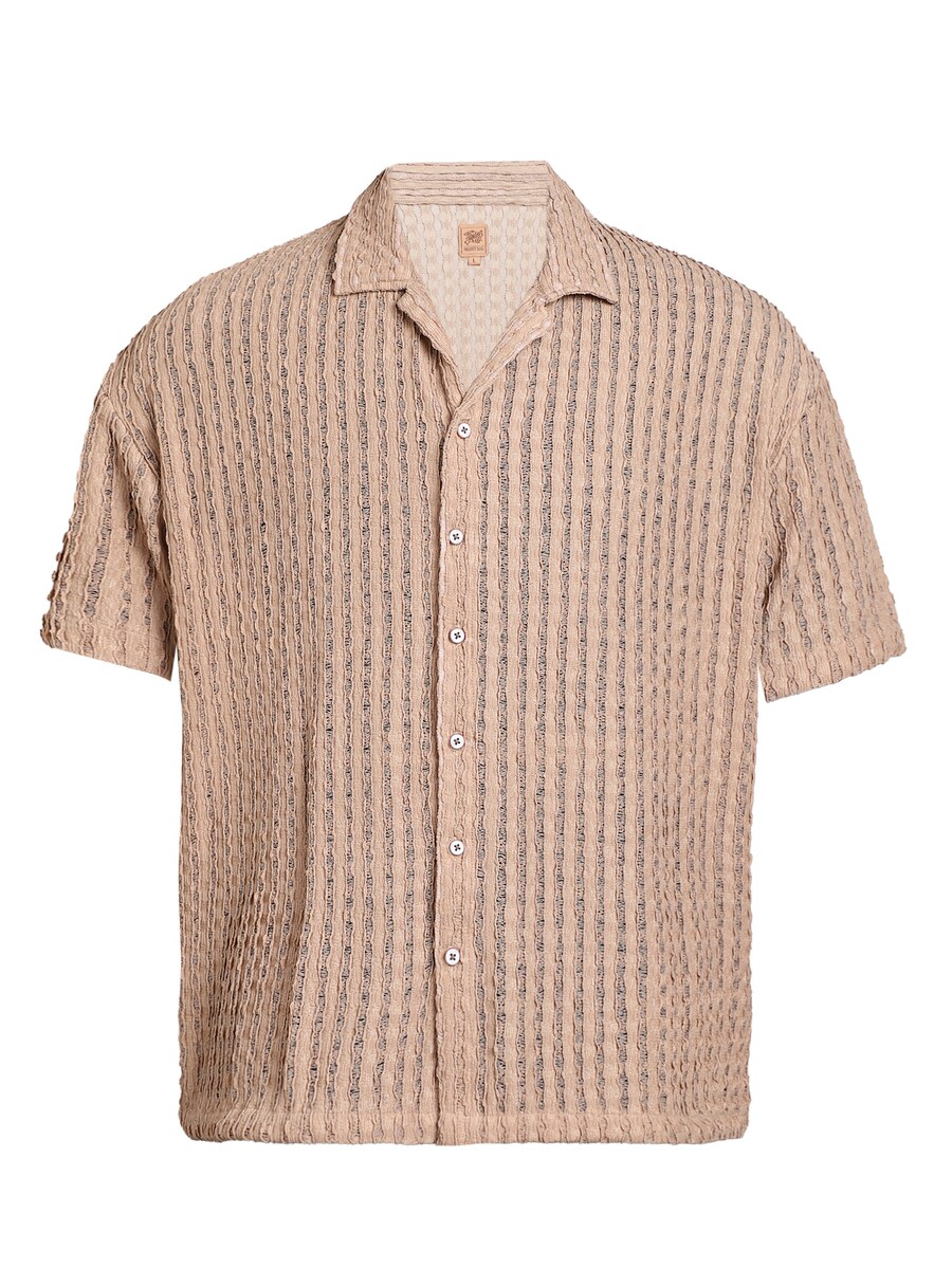 

Рубашка на пуговицах классического кроя Campus Sutra Zibia, коричневый