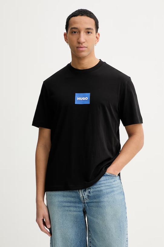 

Хлопковая футболка HUGO Blue nayonix, черный