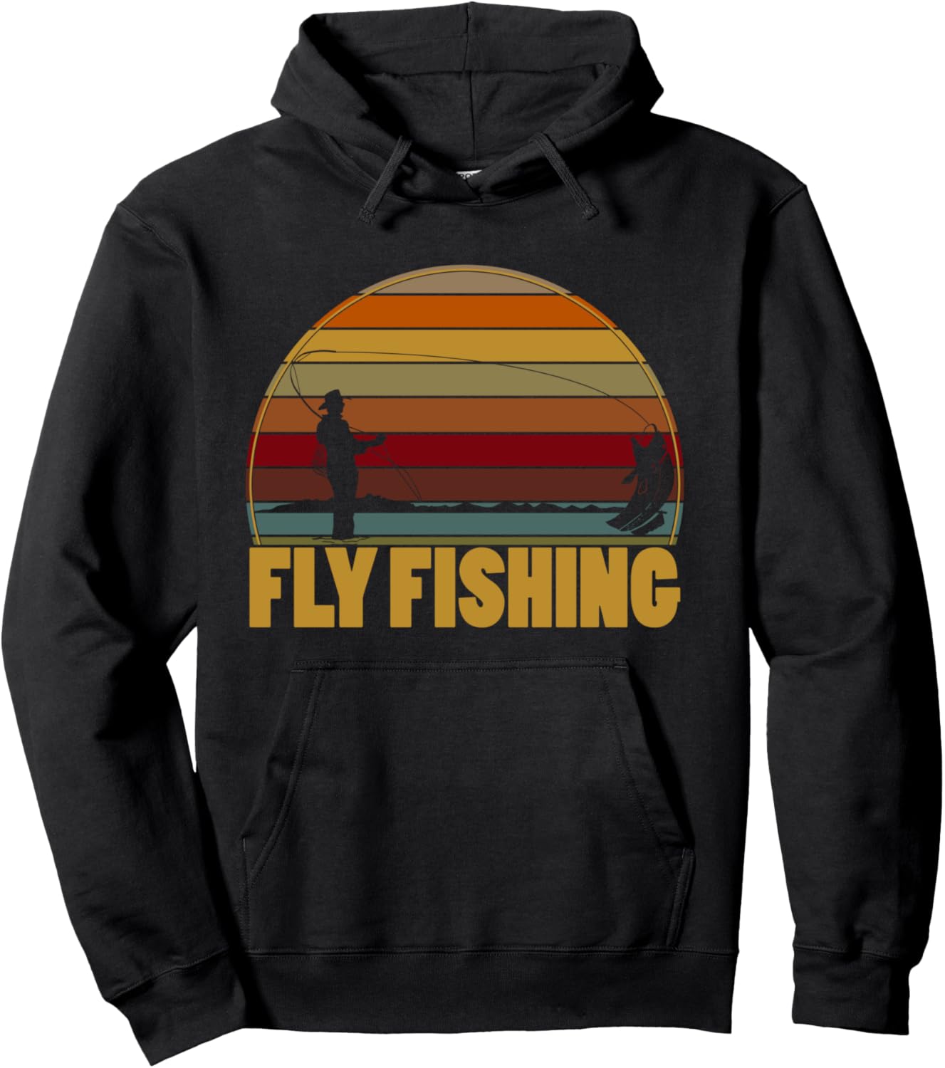 

Худи в стиле ретро с изображением рыболовной удочки для нахлыста Fishing And Fly Fishing Gifts, черный