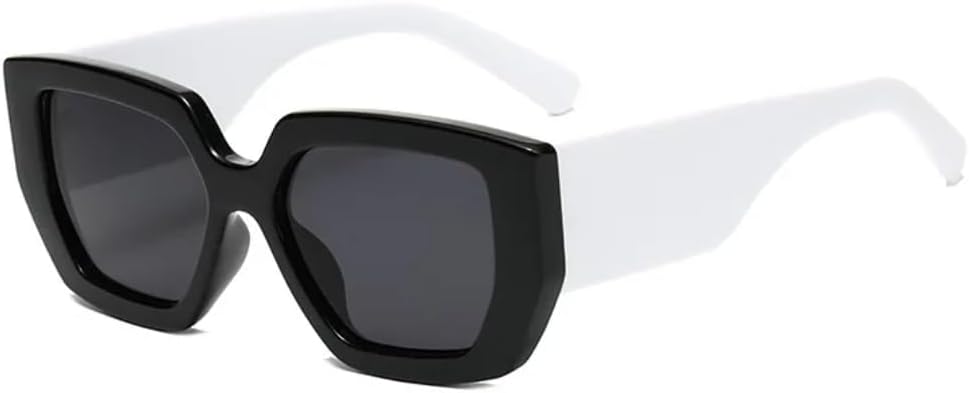 

Солнцезащитные очки для мужчин и женщин - защита UV400 - широкие дужки, большая оправа, черный и зеленый цвет, для занятий спортом на открытом воздухе и вождения DSVIGF, Black White