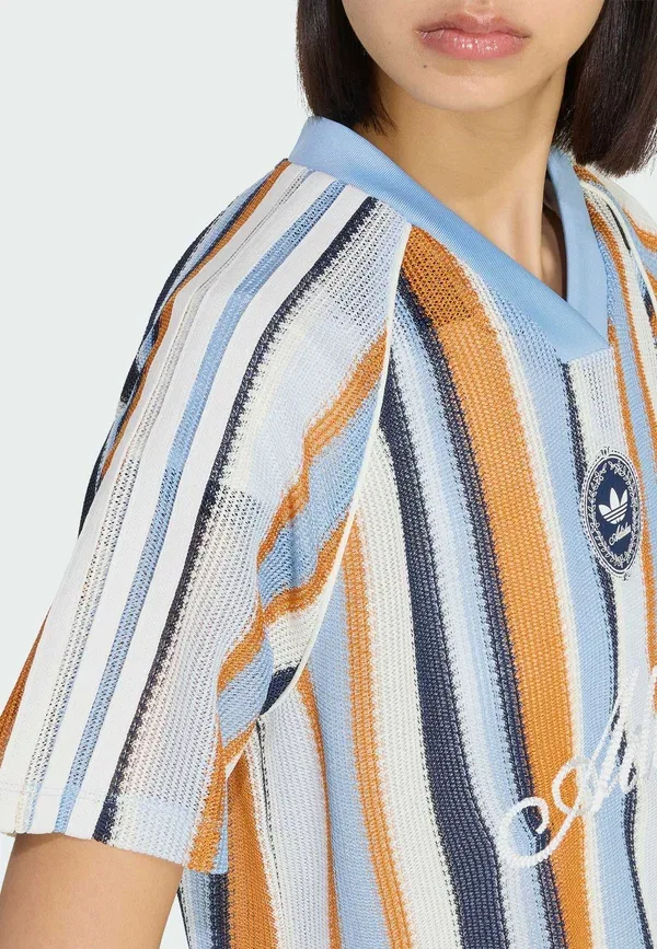 Футболка оверсайз с принтом Adidas Originals Summer Glow, пепельно-голубой — фото 4
