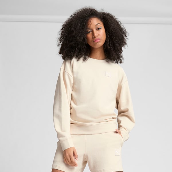 

Женская комфортная толстовка Crew Puma Elevated Essentials, белый