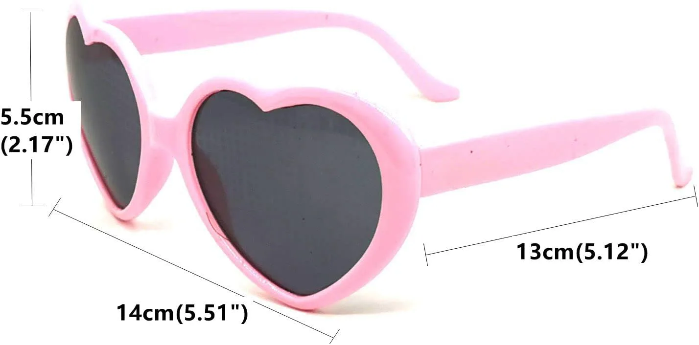 

Розовые солнцезащитные очки в форме сердца со спецэффектом, 3D-очки в форме сердца с эффектом сердца, дифракционные очки с эффектом сердца QDDJYMY, Pink Size:14*5