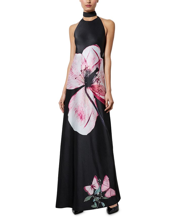 

Платье Montana с глубоким вырезом на спине и съемным шарфом Alice and Olivia, черный