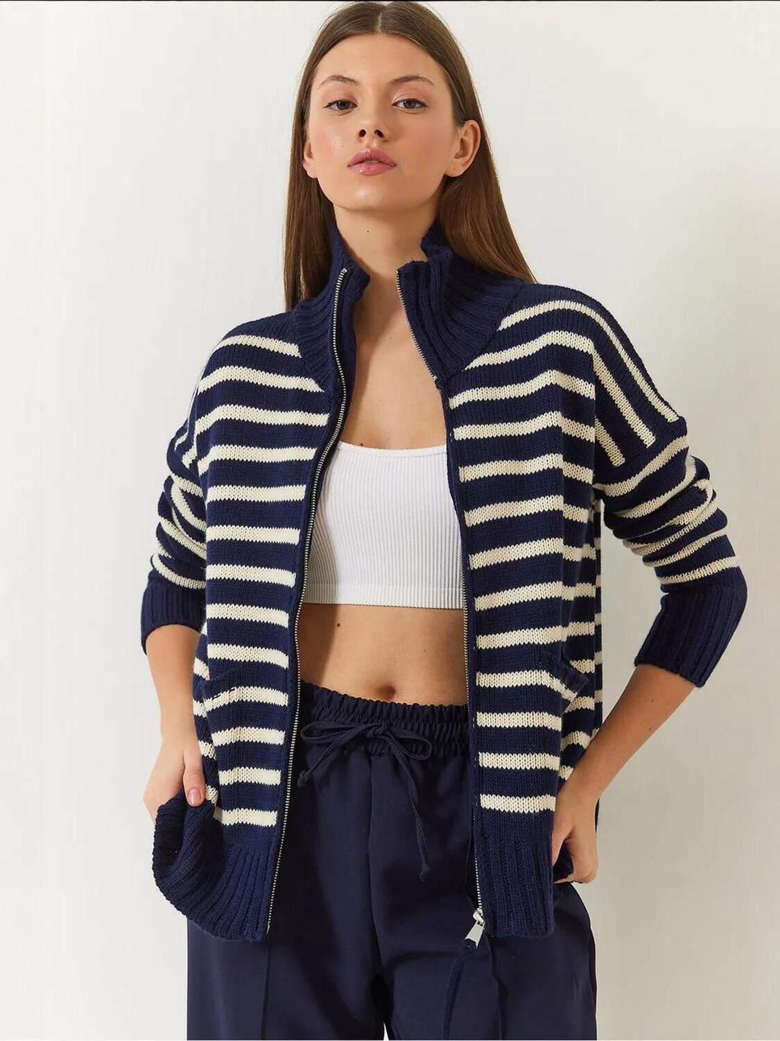 

Bianco Lucci Кардиган оверсайз в морском синем