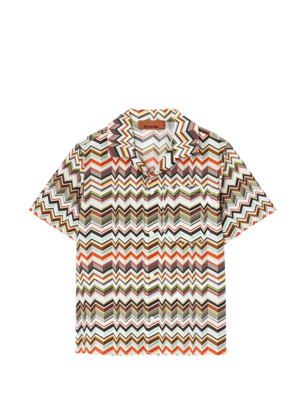 Рубашка с принтом «зигзаг» Missoni Kids, зеленый