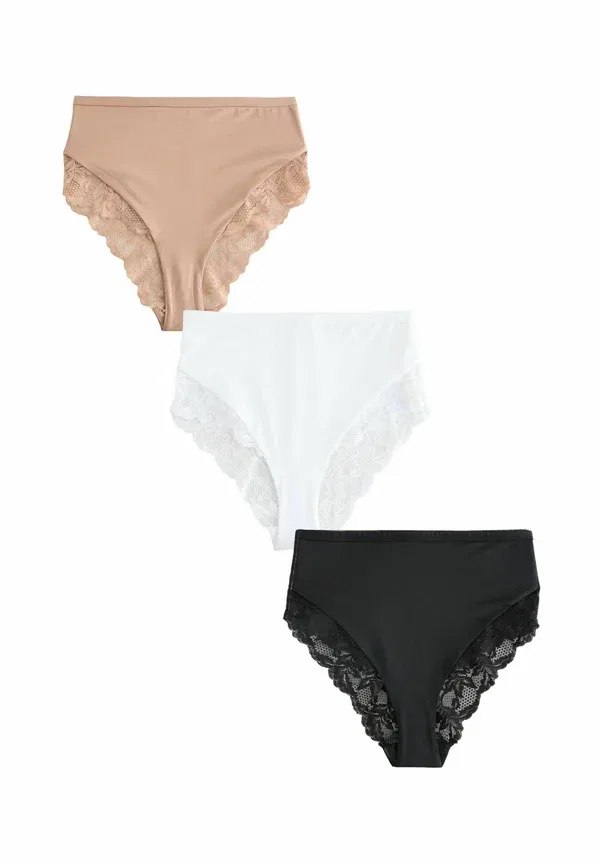 Трусы 3 шт, Next, black/white praline/nude, черный/белый пралине/нюд