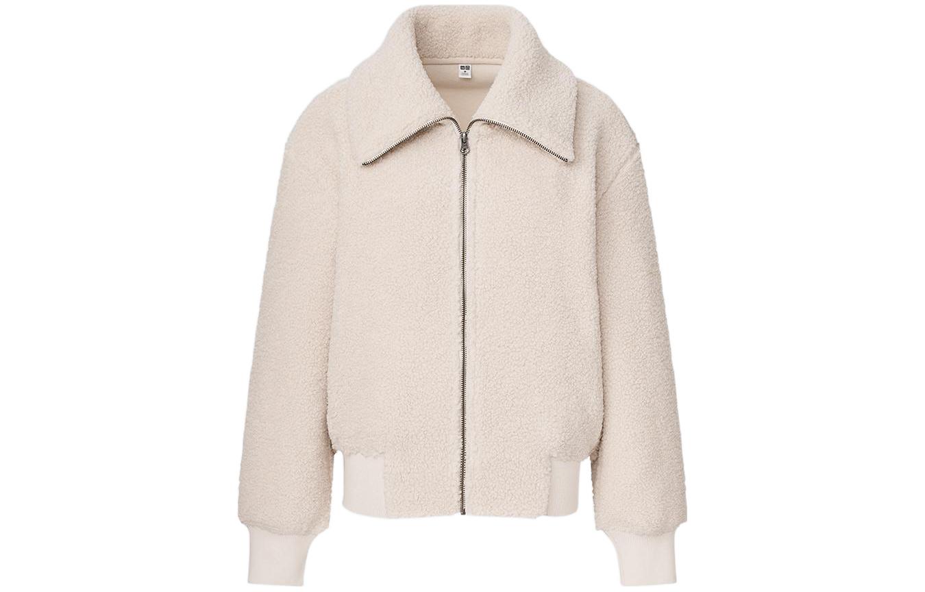 

Пальто бархатистое женское айвори UNIQLO, айвори