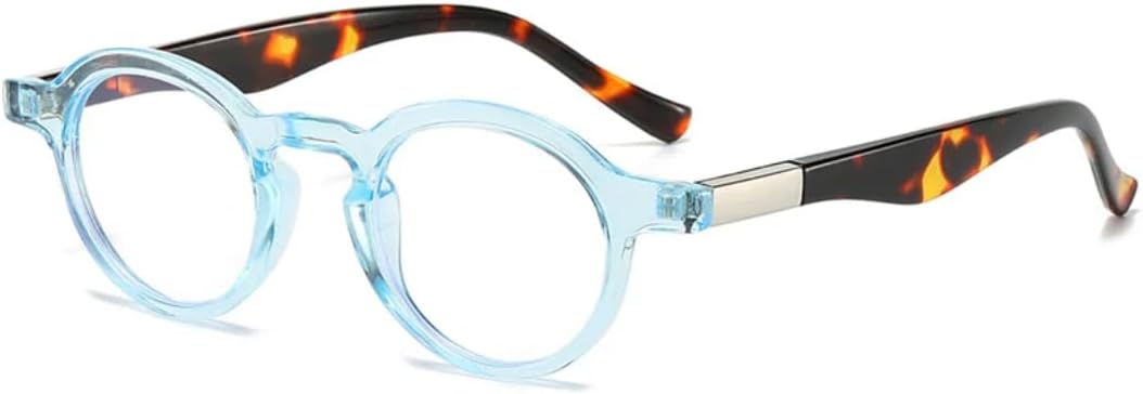 

Модные маленькие круглые двухцветные солнцезащитные очки для женщин в стиле ретро с прозрачными градиентными линзами, защита от УФ-излучения UV400, для мужчин в стиле панк UATXTAU, Blue Leopard Clear