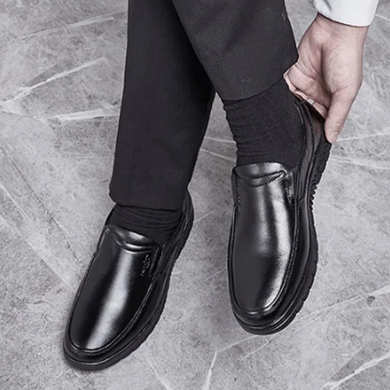Мужские лоферы Leather Loafers, Black DHFIRUFSHLO — фото 2