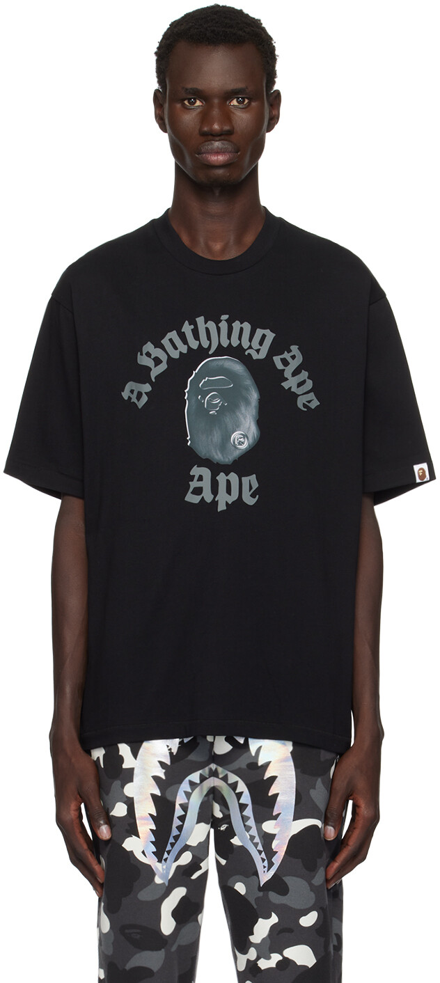 

Футболка свободного кроя Gothic College BAPE, черный