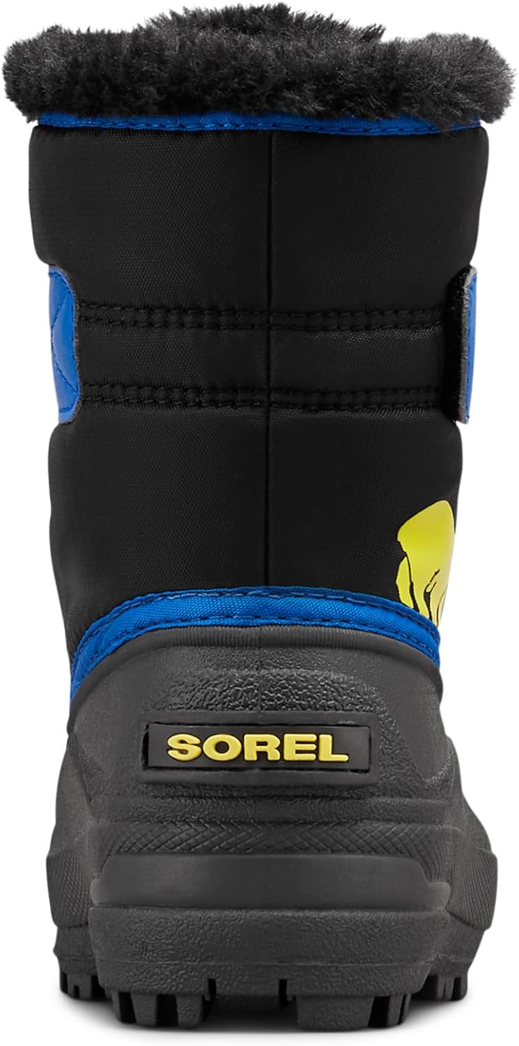 SOREL - Детские зимние ботинки Snow Commander для детей, Little Kid (4-8 Years) Black/Super Blue — фото 3