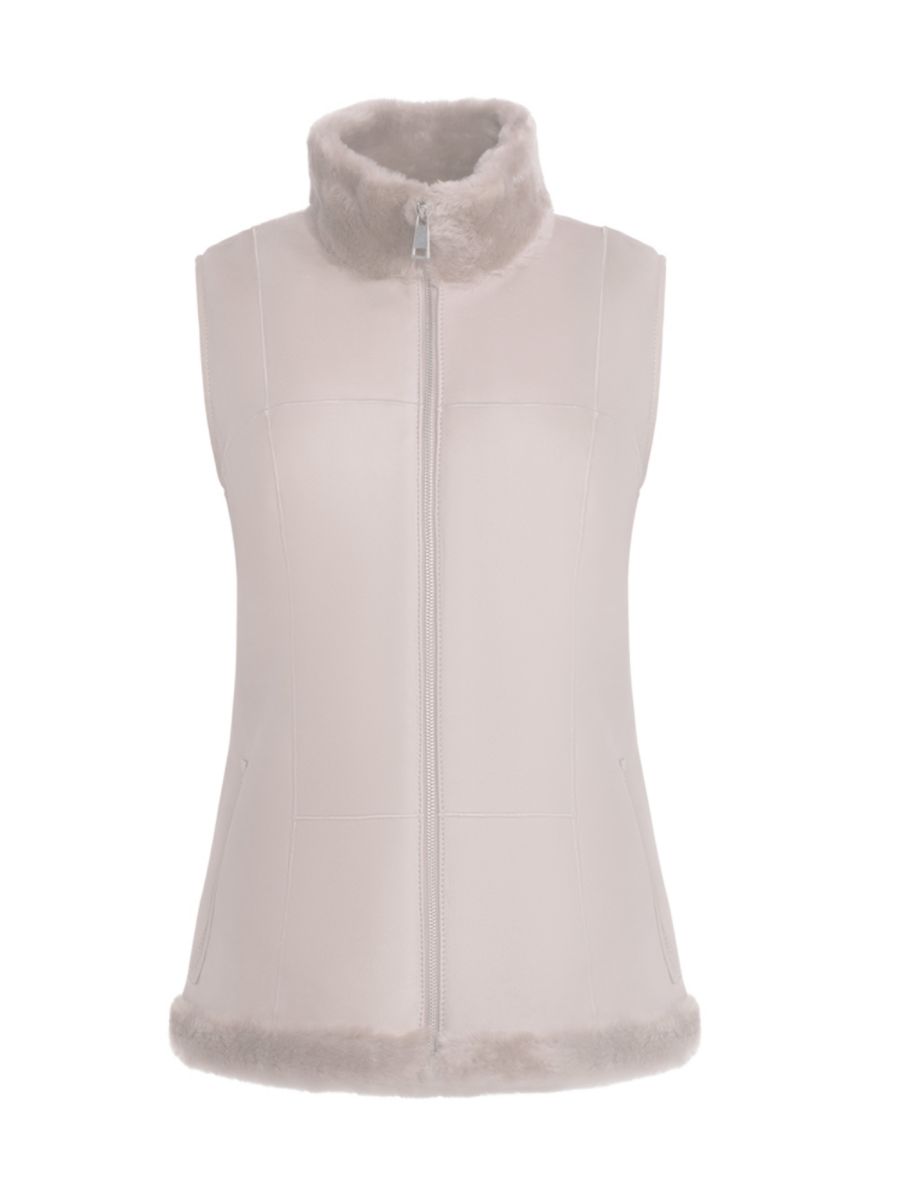 

Жилет из искусственной овчины с воротником-стойкой Made For Generations Ultralite на молнии WOLFIE FURS, песочный