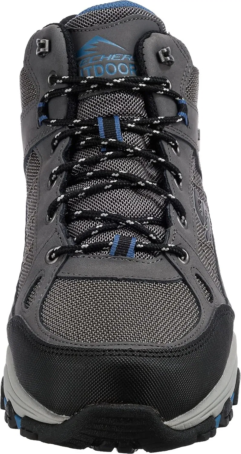 Походные ботинки Skechers Selmen Melano для мужчин, Gray Leather W Synthetic Mesh — фото 3