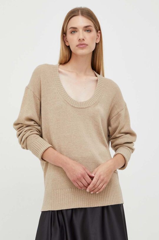 

Свитер из смесовой шерсти Trussardi, бежевый