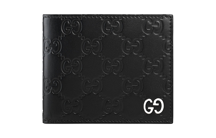 

GUCCI Кожаный мужской бумажник с тиснением черный