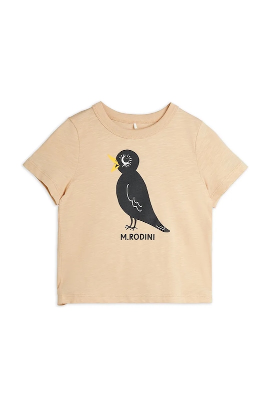 

Детская хлопковая футболка Blackbird Mini Rodini, бежевый