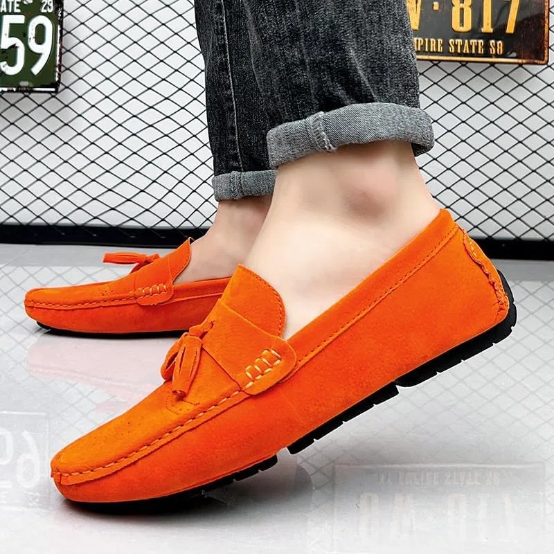 Лоферы с кисточкой, замшевый верх, Mens, Orange SayfuR — фото 4