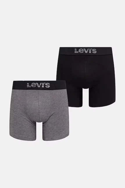Боксеры хлопковые 2 шт Levi's, черный