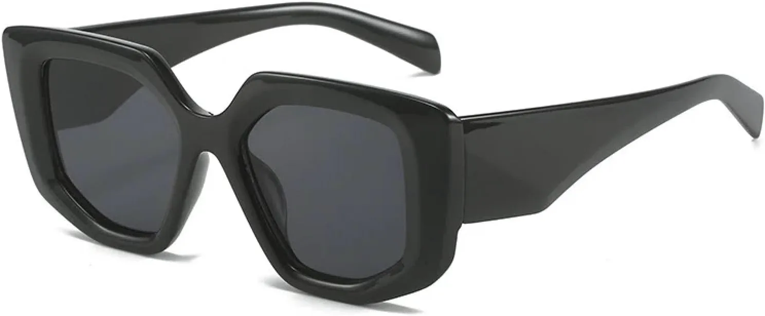 

Популярные модные солнцезащитные очки Polygon для женщин в стиле ретро с защитой от УФ-излучения UV400, для мужчин с широкими дужками HHZZYVY, Black Grey