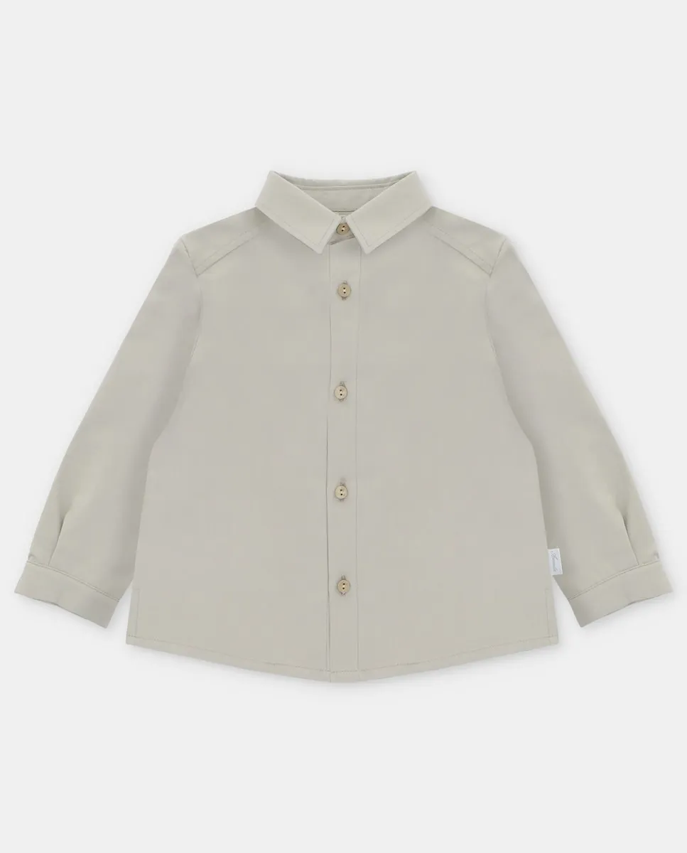 

Детская хлопковая рубашка цвета тауп Martín Aranda