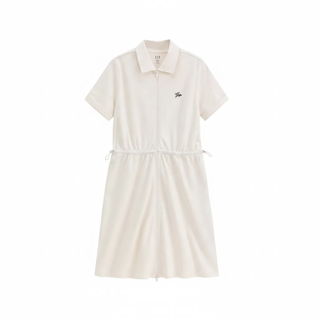Платье с коротким рукавом GAP Ivory White