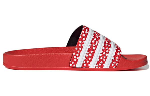 Тапочки adilette slide 'polka - vivid red' Adidas, красный — фото 3