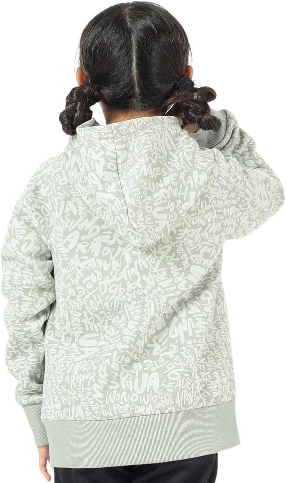 Толстовка Rival из флиса с принтом от Under Armour для девочек, (504) Grove Green/White — фото 4