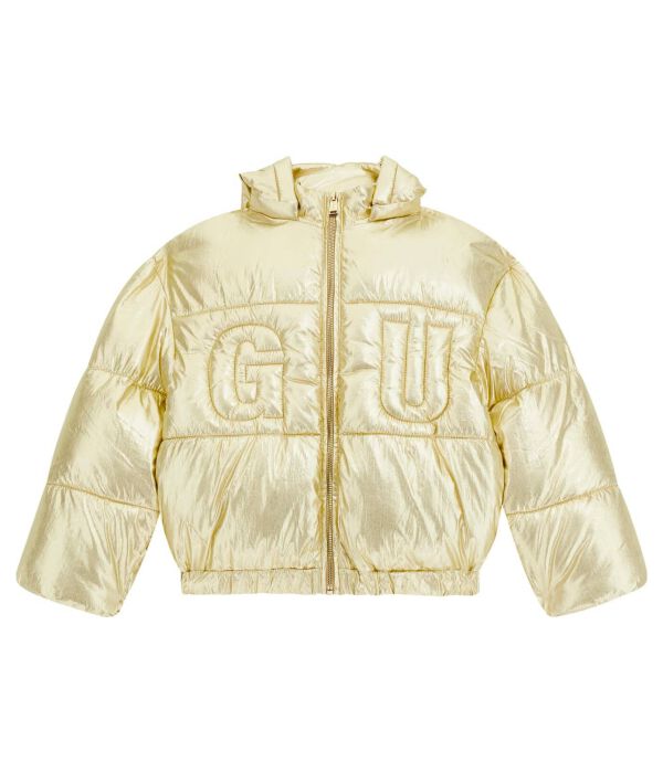 Куртка детская Guess стеганая с капюшоном, золотой