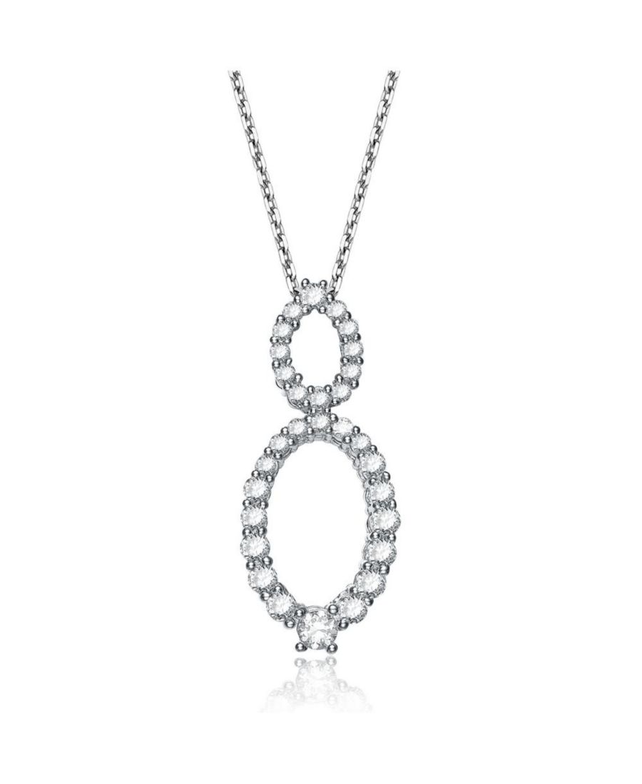 

Подвеска-капля из стерлингового серебра с покрытием из белого золота, овальной формы, инкрустированная микрофибровыми циркониями Genevive, Silver