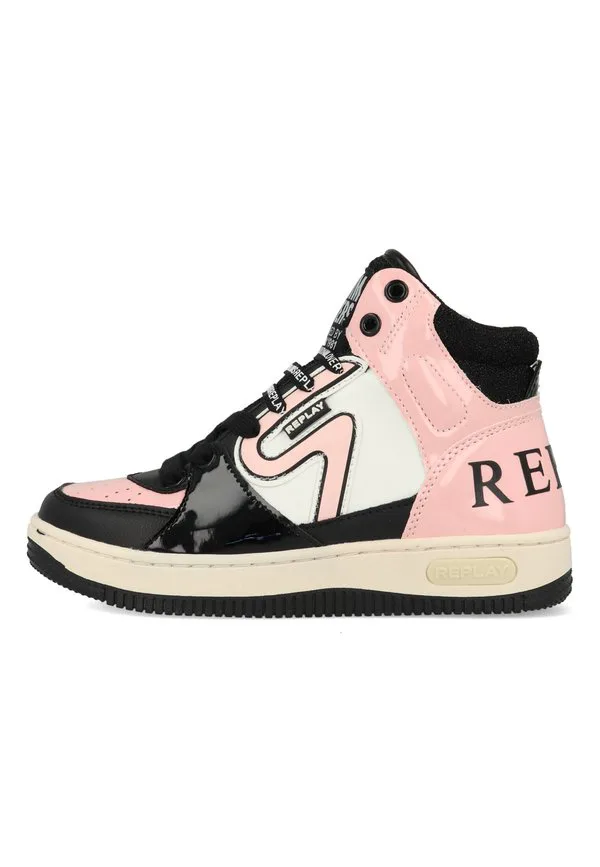 Высокие кроссовки Replay, Black White Pink
