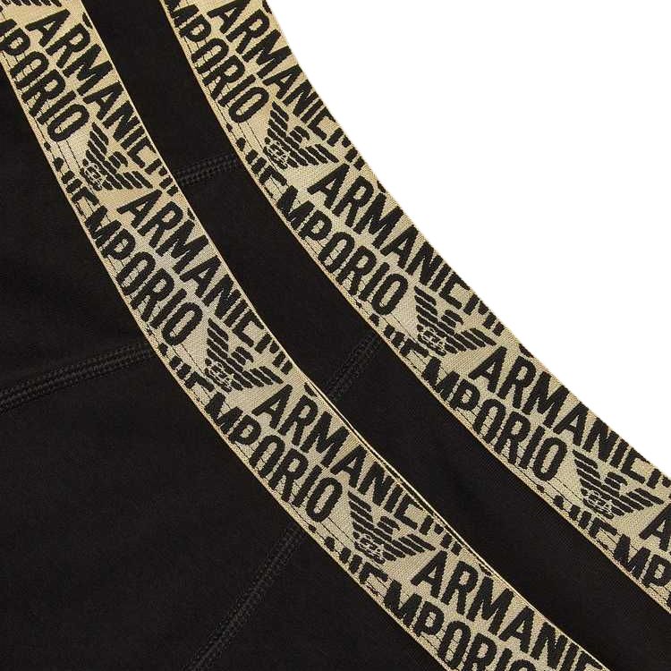 Двухкомплектные боксеры Asv All over Shiny Logoband EMPORIO ARMANI, 2 шт (Черный/Черный) — фото 2