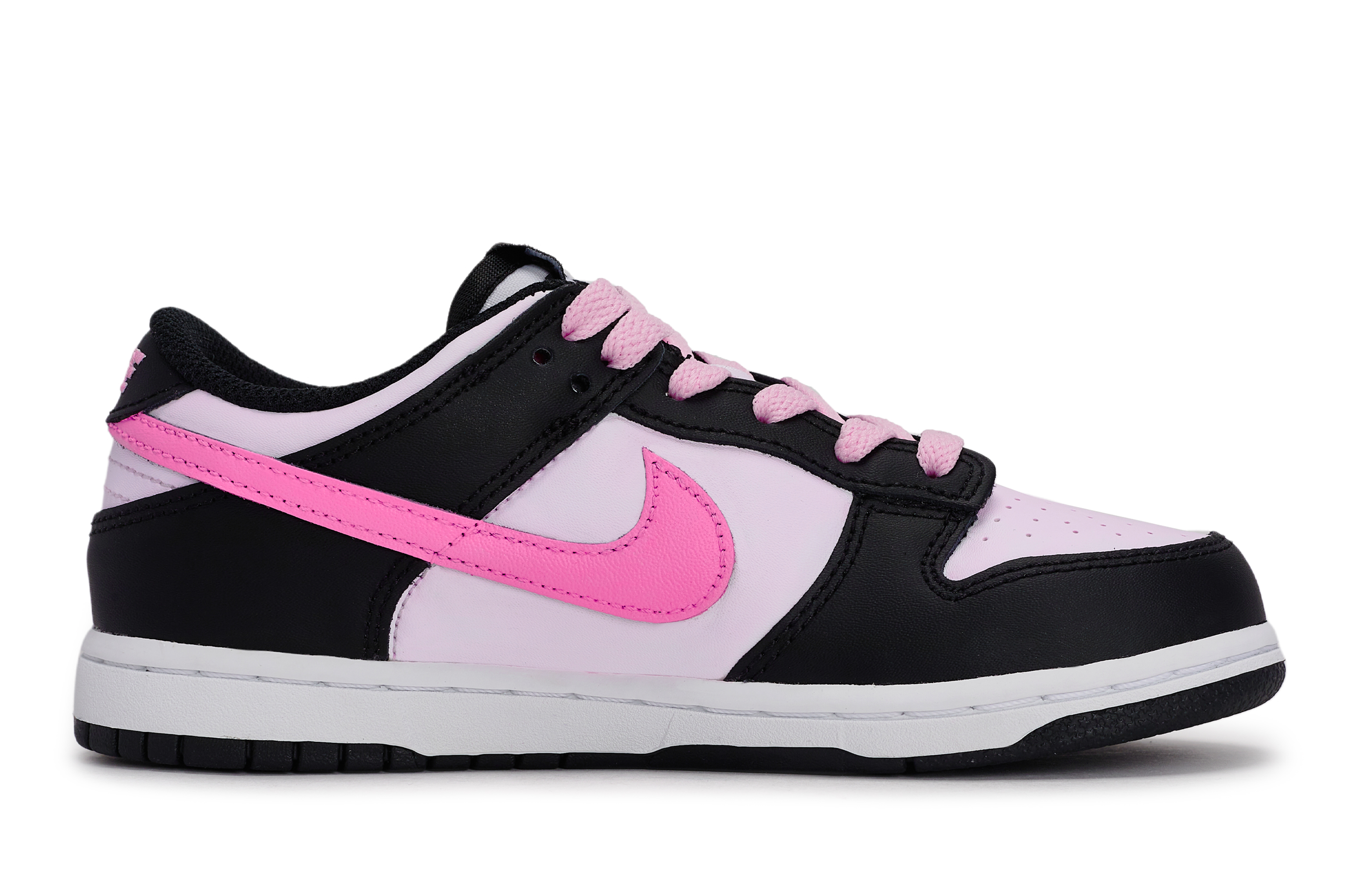 Nike Детские кроссовки для скейтбординга Dunk "White/Black" с противоскользящим покрытием и износостойким верхом — черный, белый, синий и розовый — фото 3
