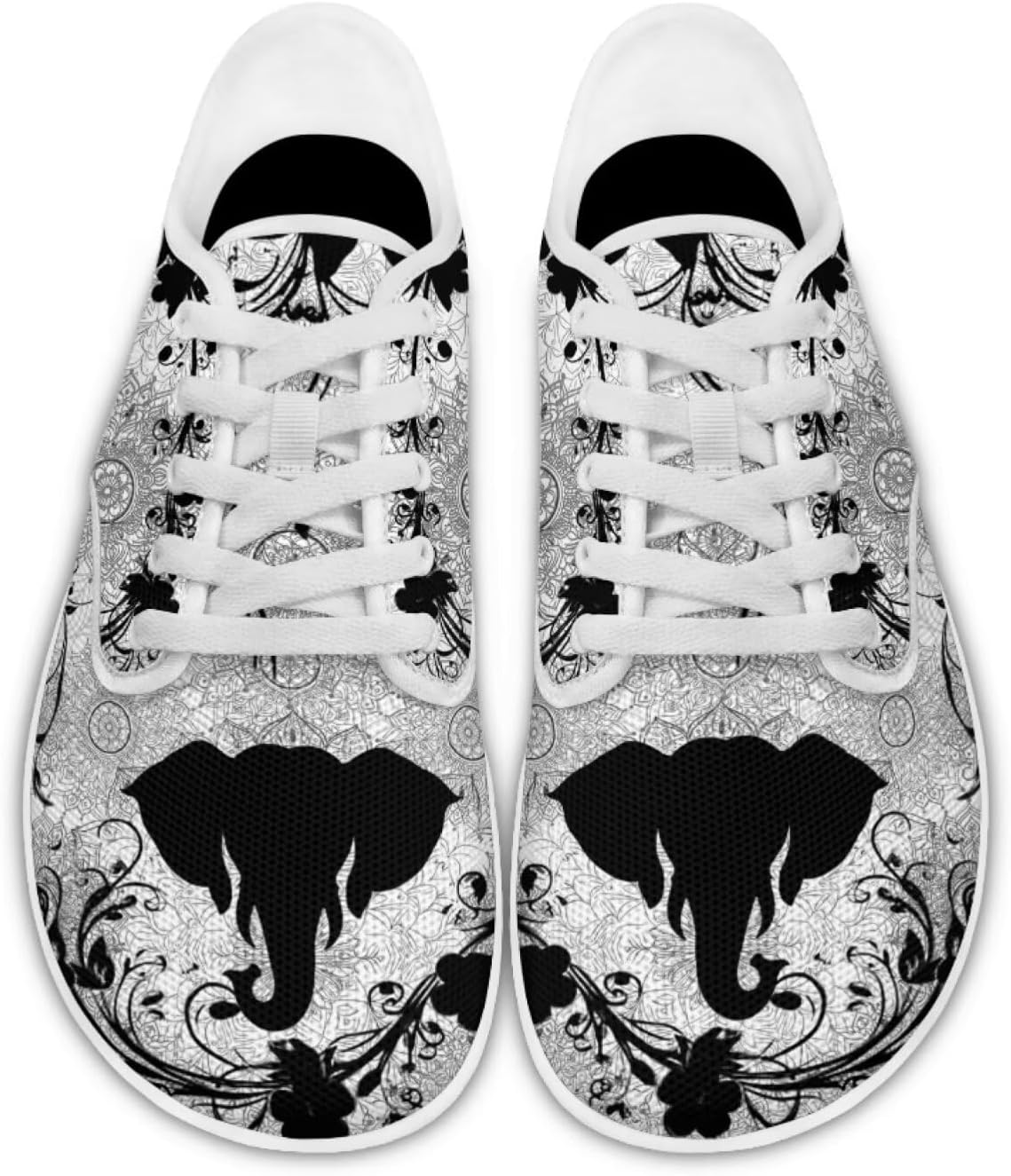 

Кроссовки для женщин и мужчин с широким носком, нулевая посадка, минималистичные, комфортные для тенниса, офиса и повседневной носки Pointodoor, Elephant Boho Mandala