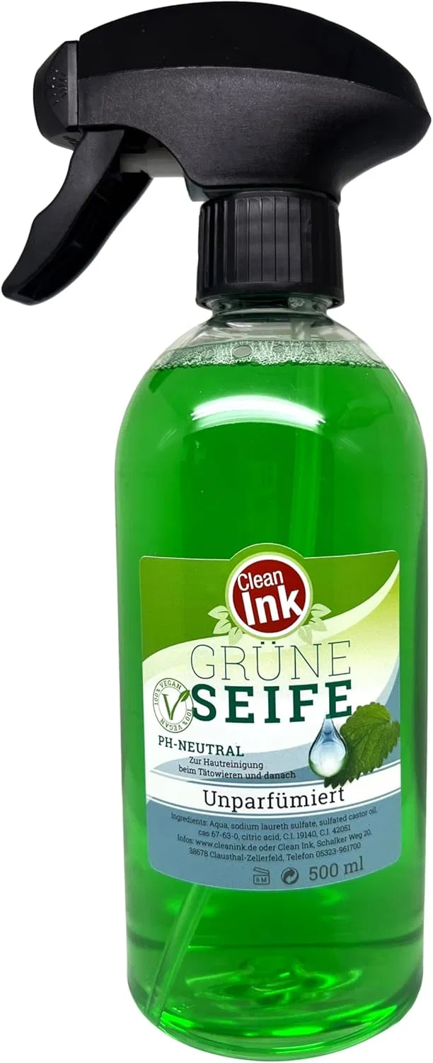 Зеленое мыло-спрей Clean Ink для очищения кожи, 500 мл Han-Sen