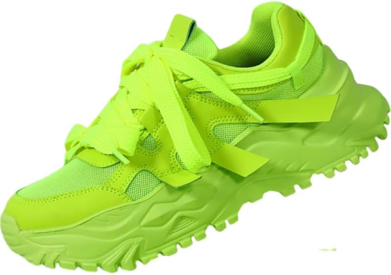 

Мужские модные спортивные кроссовки из сетки, дышащие, с противоскользящей и износостойкой толстой подошвой для ежедневного использования на улице Clolinde, зеленый