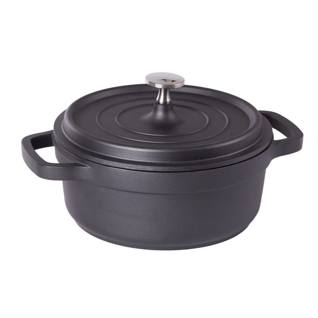 

Кастрюля алюминиевая с крышкой, черная, 2,2 л, 20 см, Verk Group KingStyle