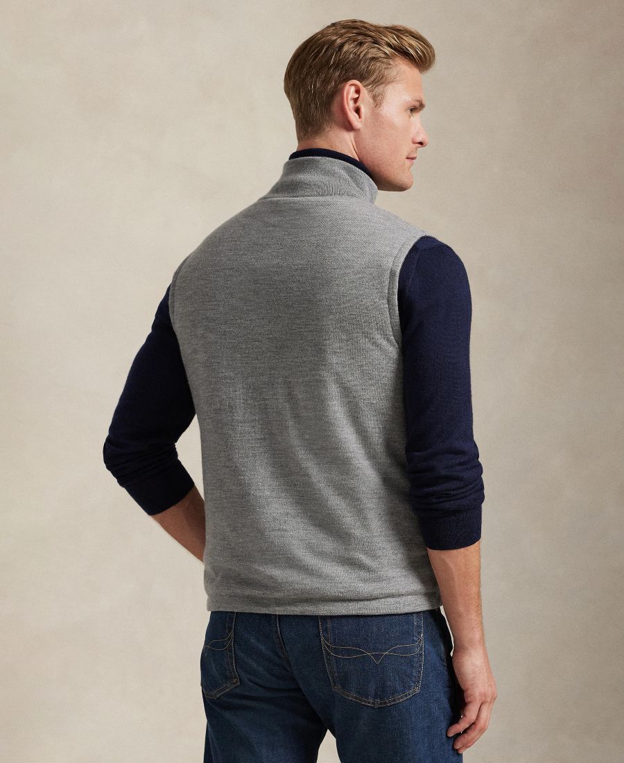 Мужской двусторонний жилет-свитер Polo Ralph Lauren, Grey Combo — фото 4