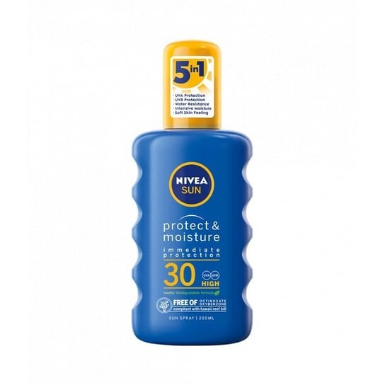 

Солнцезащитный бальзам-спрей 200 мл SPF 30 Nivea Protect & Moisture, Nivea Sun