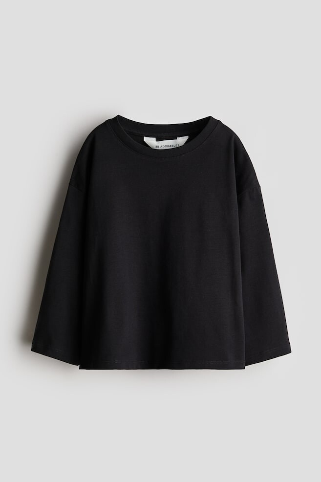 

Футболка с длинными рукавами из хлопка пима H&M, черный