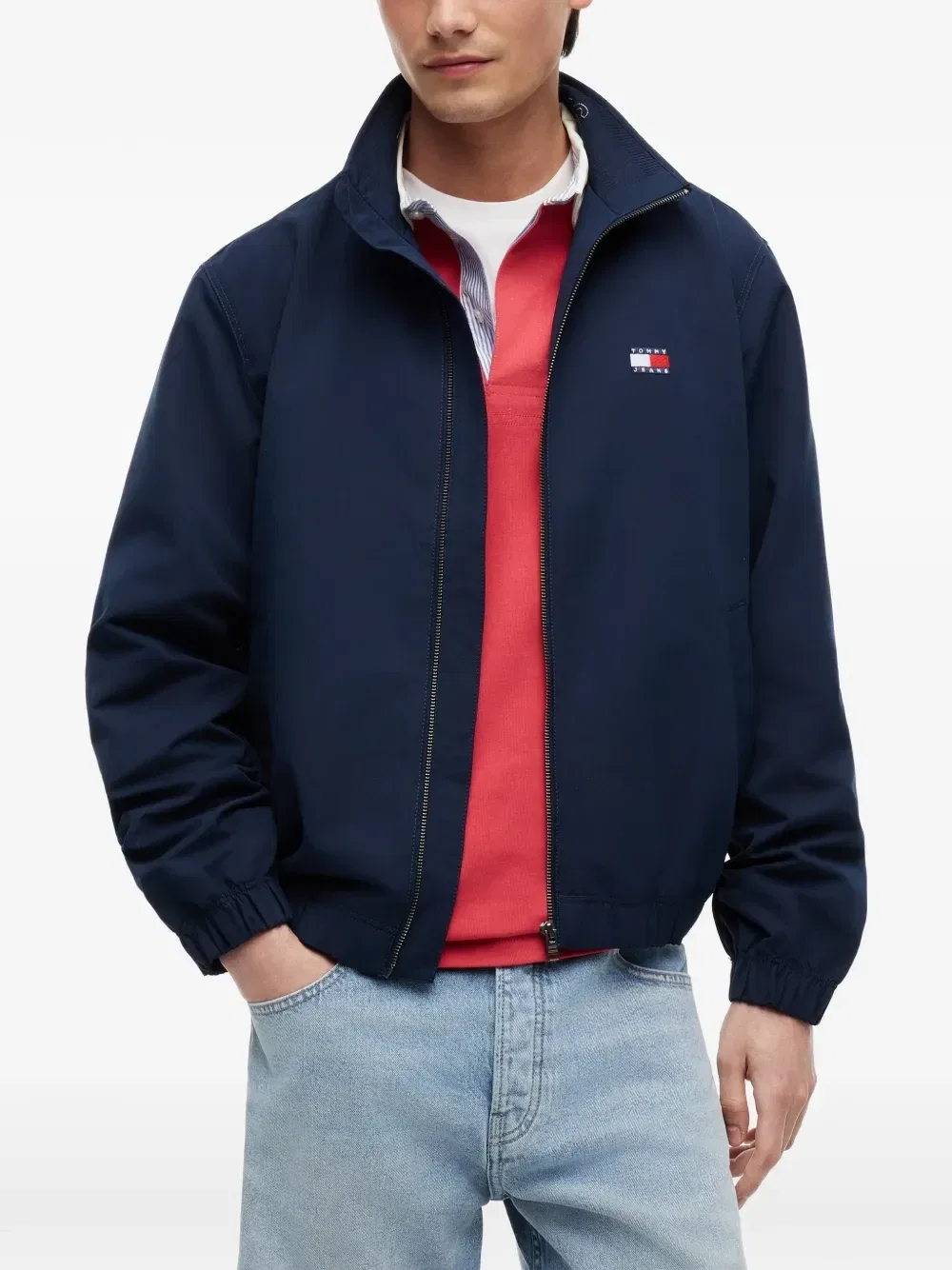 Куртка с высоким воротником и нашивкой-логотипом Tommy Hilfiger, синий — фото 3