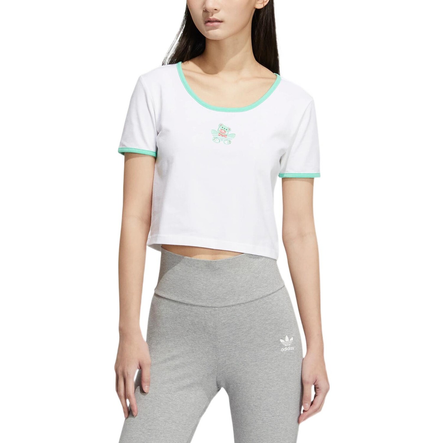 Укороченный топ BEAR CROP женский белый Adidas Originals — фото 3