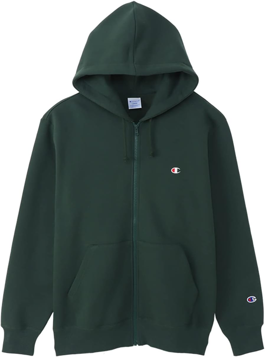 

Мужская толстовка Champion C3-W106Z с длинными рукавами, вышитым логотипом и застежкой-молнией, темно-зеленый