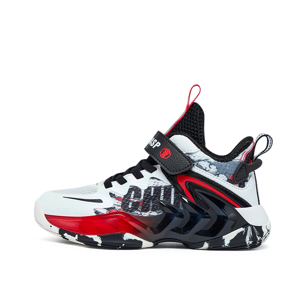 

Детские баскетбольные кроссовки Dragon Gave Birth To Nine Sons для младших школьников BIG WASP, белый/красный