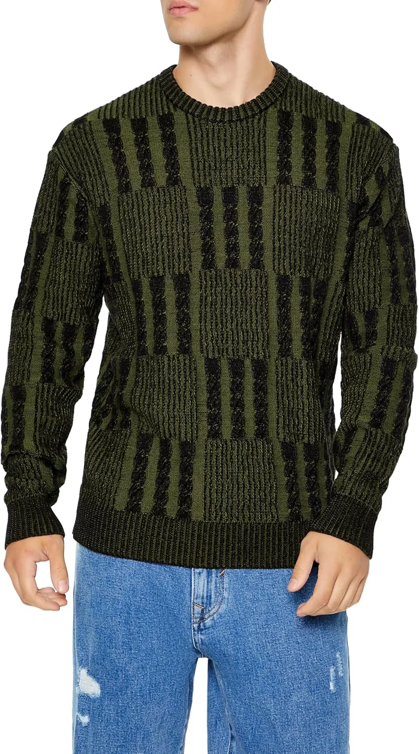 

Forever 21 мужской свитер в клетку с кабельной вязкой