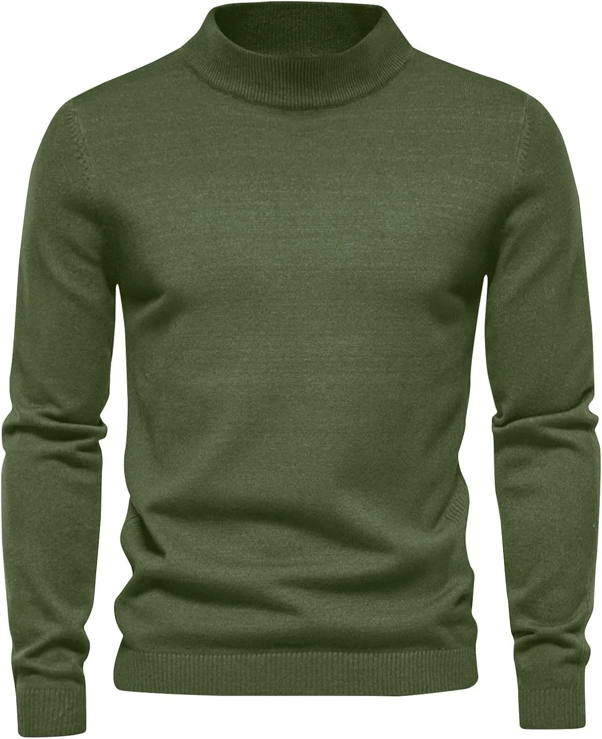 Мужской свитер-водолазка с длинными рукавами, вязаный, утепленный, slim fit