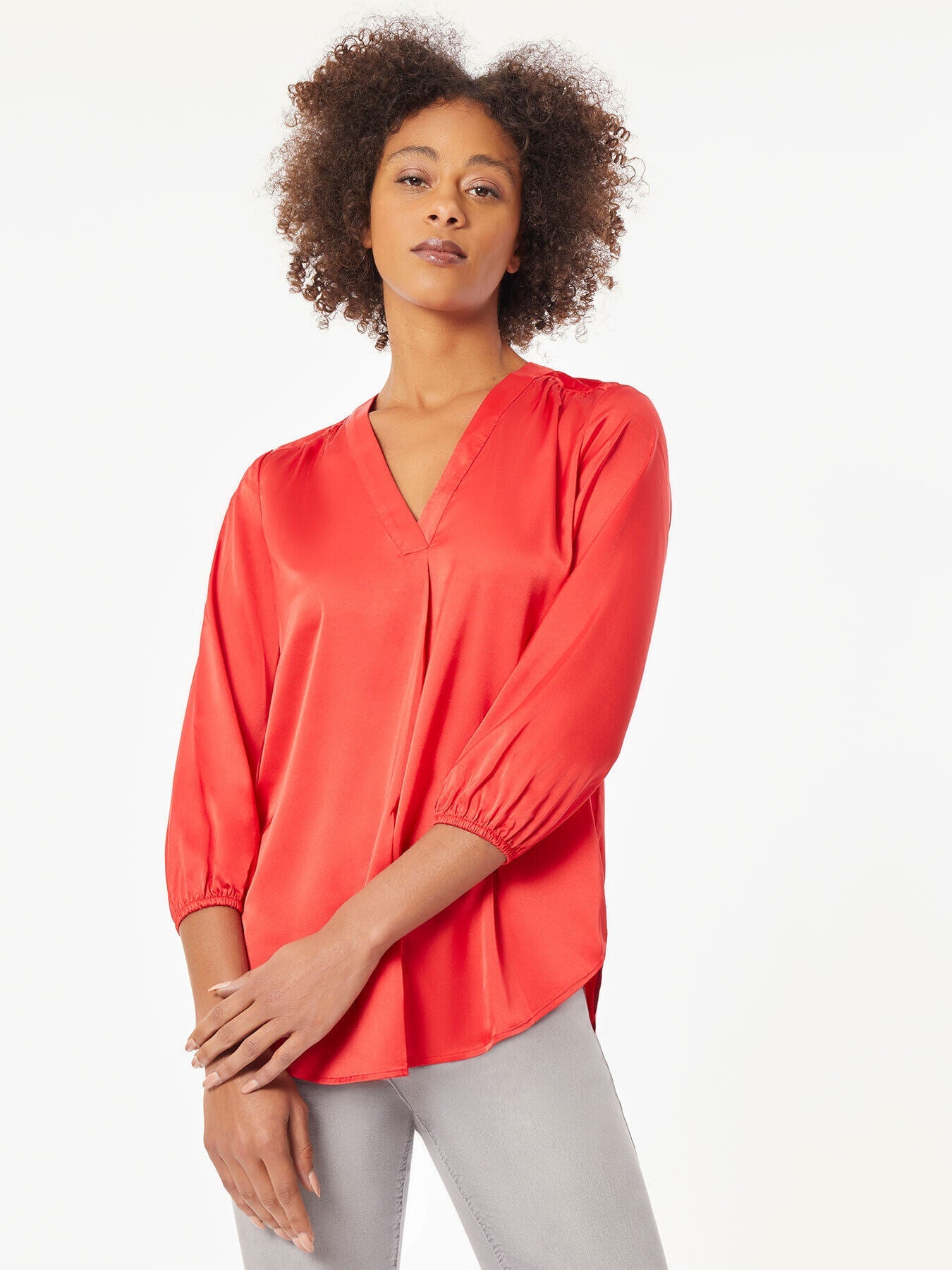 

Шифоновая блузка Kelly с V-образным вырезом Jones New York, цвет rouge