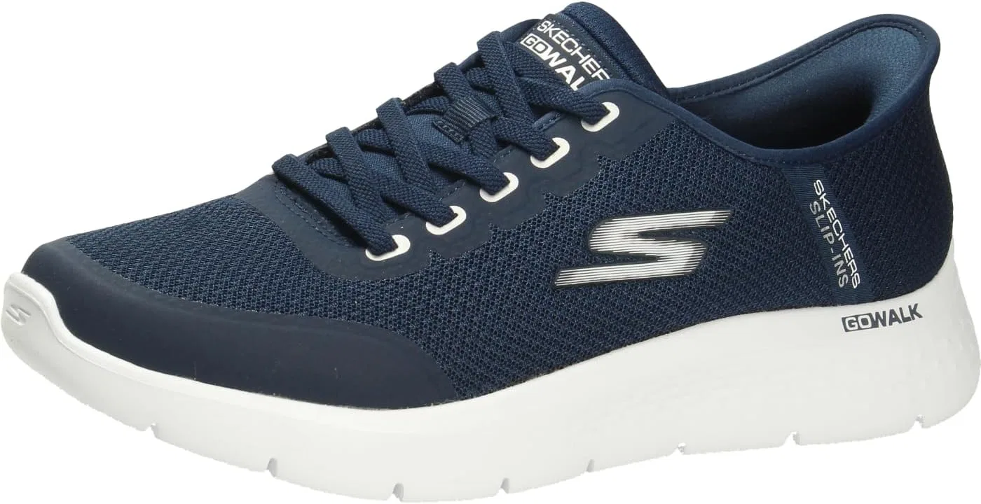 Мужские кроссовки Skechers Go Walk Flex Netro Hands Free без шнурков, темно-синий
