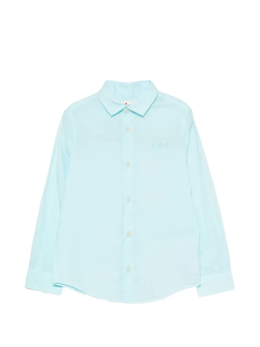 Рубашка Ice с вышитым логотипом MC2 Saint Barth Kids, синий